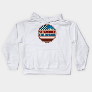 Steamboat Springs Colorado Skiing Red White Blue Mountains Kids Hoodie